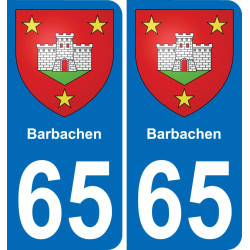 65 Barbachen placa etiqueta de registro de la ciudad