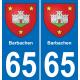 65 Barbachen autocollant sticker plaque immatriculation auto ville
