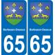 65 Barbazan-Dessus autocollant sticker plaque immatriculation auto ville