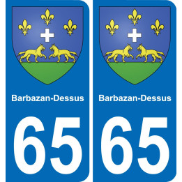 65 Barbazan-Dessus placa etiqueta de registro de la ciudad