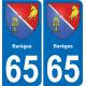 65 Barèges sticker plate registration city