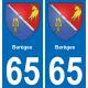 65 Barèges autocollant sticker plaque immatriculation auto ville