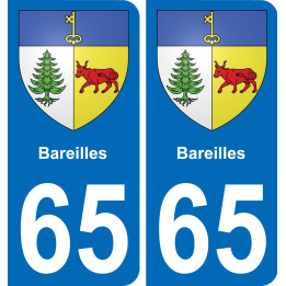 65 Bareilles sticker plate registration city