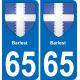 65 Barlest autocollant sticker plaque immatriculation auto ville