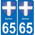 65 Barlest autocollant sticker plaque immatriculation auto ville