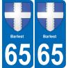 65 Barlest placa etiqueta de registro de la ciudad