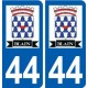44 Blain logo autocollant plaque stickers ville