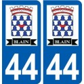 44 Blain logo autocollant plaque stickers ville