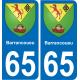 65 Barrancoueu sticker plate registration city