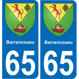 65 Barrancoueu placa etiqueta de registro de la ciudad