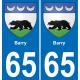 65 Barry autocollant sticker plaque immatriculation auto ville