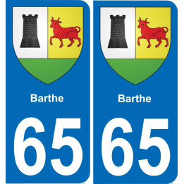 65 Barthe placa etiqueta de registro de la ciudad