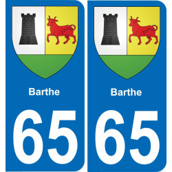 65 Barthe placa etiqueta de registro de la ciudad
