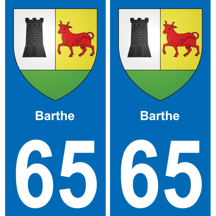 65 Barthe placa etiqueta de registro de la ciudad