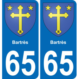 65 Bartrès placa etiqueta de registro de la ciudad
