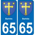 65 Bartrès placa etiqueta de registro de la ciudad