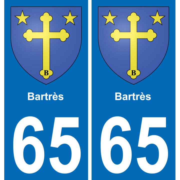 65 Bartrès placa etiqueta de registro de la ciudad
