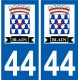 44 Blain logo autocollant plaque stickers ville