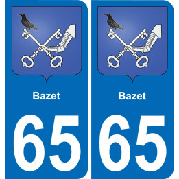 65 Bazet placa etiqueta de registro de la ciudad