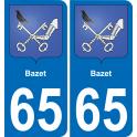 65 Bazet sticker plate registration city