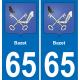 65 Bazet sticker plate registration city