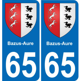 65 Bazus-Aure placa etiqueta de registro de la ciudad