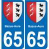 65 Bazus-Aure sticker plate registration city
