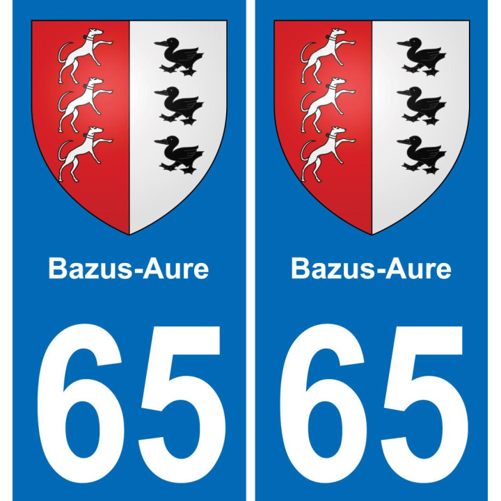 65 Bazus-Aure placa etiqueta de registro de la ciudad