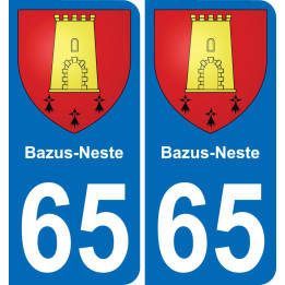 65 Bazus-Neste sticker plate registration city