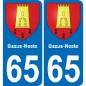 65 Bazus-Neste autocollant sticker plaque immatriculation auto ville