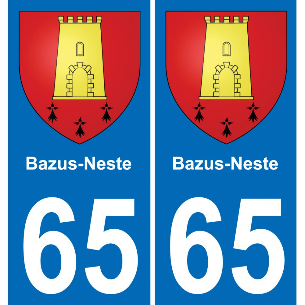 65 Bazus-Neste autocollant sticker plaque immatriculation auto ville