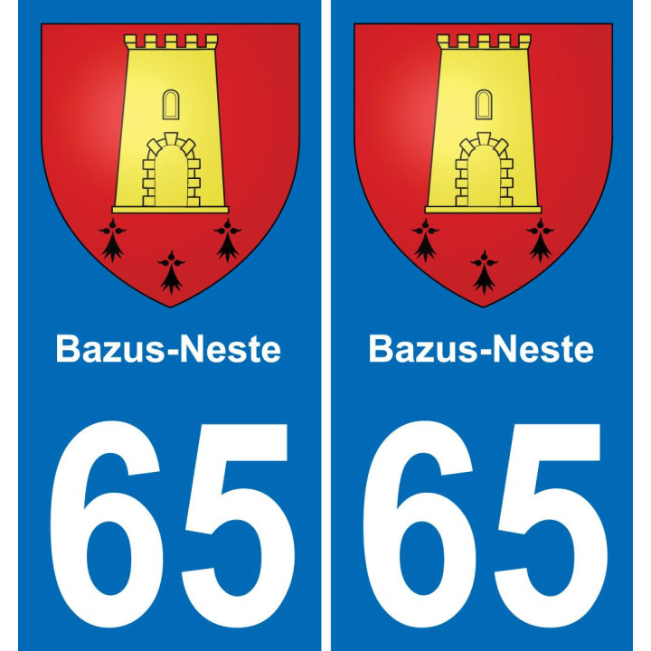 65 Bazus-Neste autocollant sticker plaque immatriculation auto ville