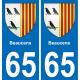 65 Beaucens placa etiqueta de registro de la ciudad