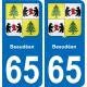65 Beaudéan placa etiqueta de registro de la ciudad