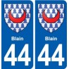 44 Blain autocollant plaque stickers ville