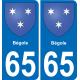 65 Bégole autocollant sticker plaque immatriculation auto ville
