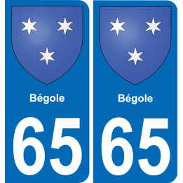 65 Bégole sticker plate registration city