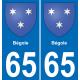 65 Bégole autocollant sticker plaque immatriculation auto ville