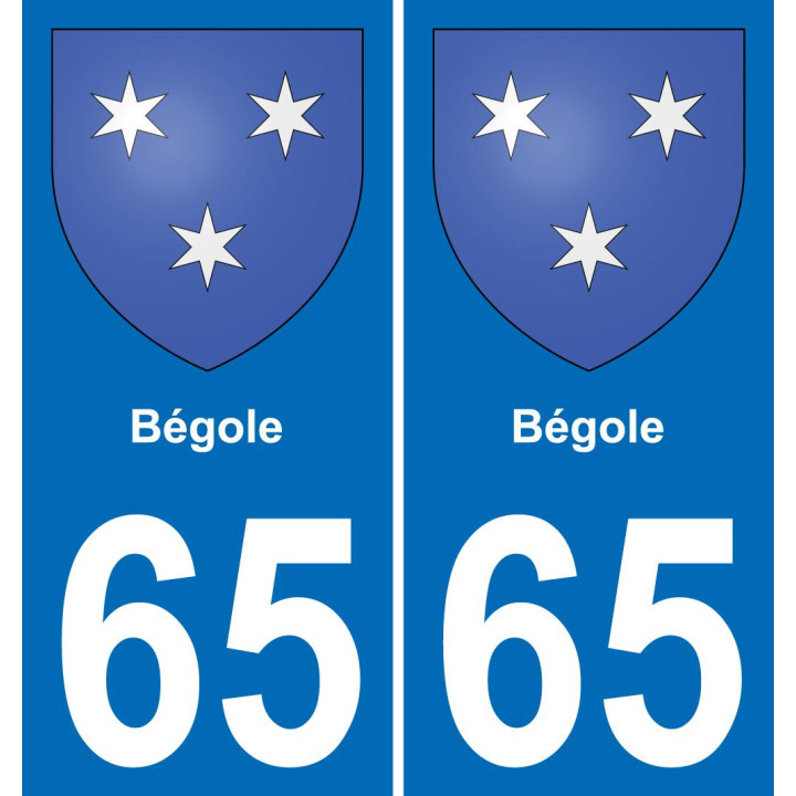 65 Bégole placa etiqueta de registro de la ciudad