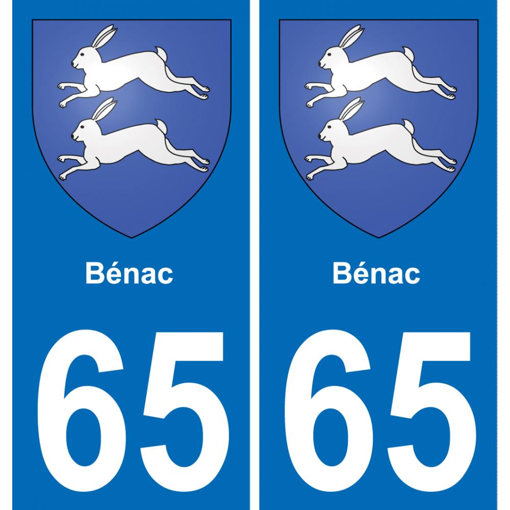 65 Bénac adesivo piastra di registrazione city