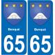 65 Benqué sticker plate registration city