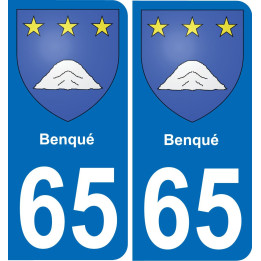 65 Benqué sticker plate registration city