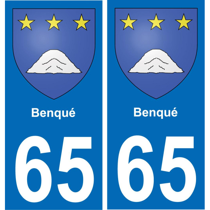 65 Benqué placa etiqueta de registro de la ciudad