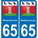 65 Berbérust-Lias sticker plate registration city