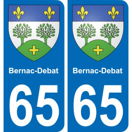 65 Bernac-Debat sticker plate registration city