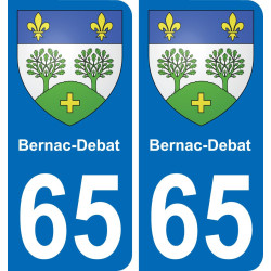 65 Bernac-Debat placa etiqueta de registro de la ciudad