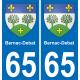 65 Bernac-Debat sticker plate registration city