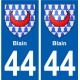 44 Blain sticker plate stickers city