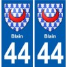 44 Blain autocollant plaque stickers ville