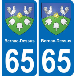 65 Bernac-Dessus sticker plate registration city